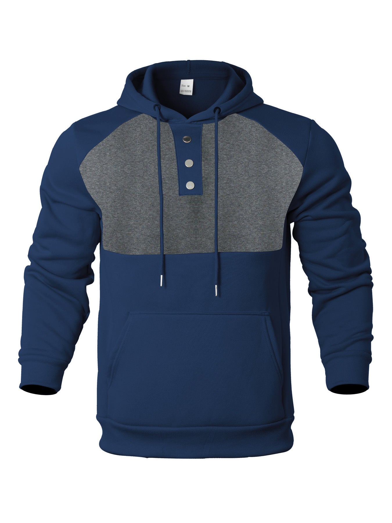Herren Hoodie mit Knopfleiste und Kontrastdetails ModeGeist