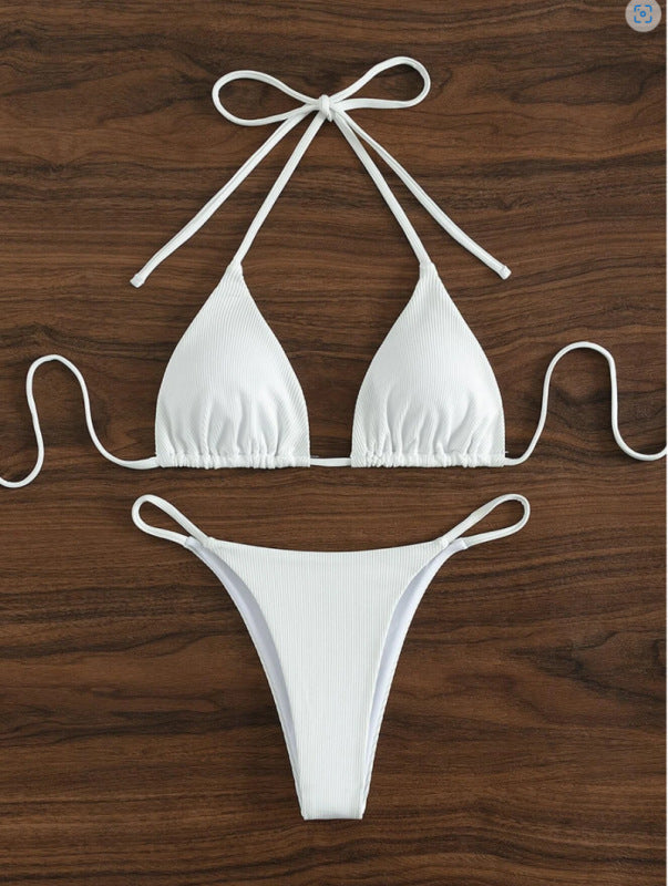 Damen Ripp-Dreieck-Bikini mit verstellbaren Trägern MODEGEIST 1750313953