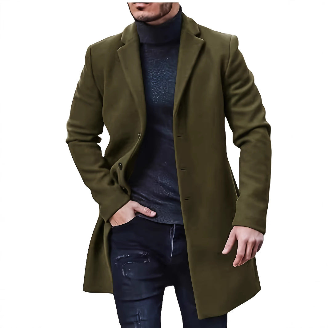 Herren eleganter Wollmantel mit schmalem Schnitt ModeGeist