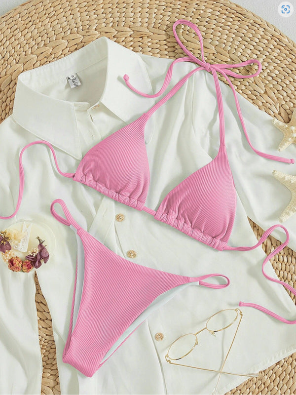 Damen Ripp-Dreieck-Bikini mit verstellbaren Trägern MODEGEIST 1750313953