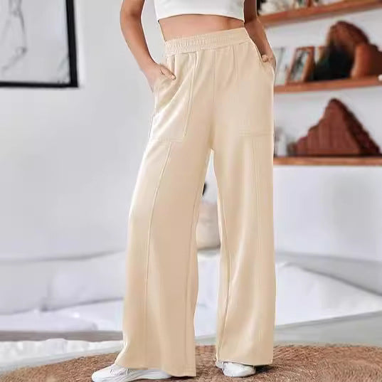 Damen Bequeme und stilvolle Freizeit-Hosen mit elastischem Bund und praktischen Taschen ModeGeist
