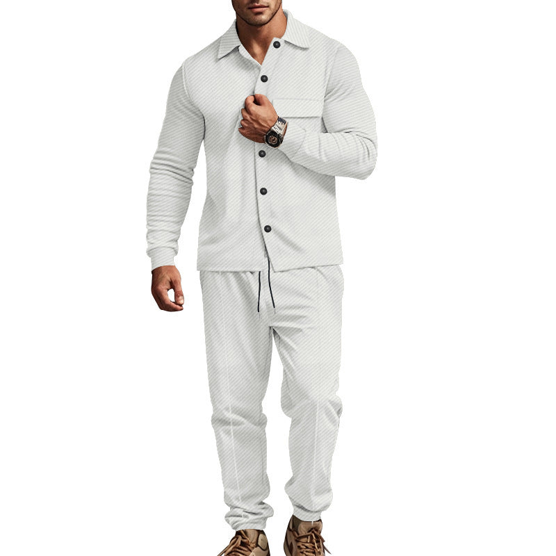 Herren modisches Zweiteiler Freizeitanzug mit strukturiertem Design ModeGeist