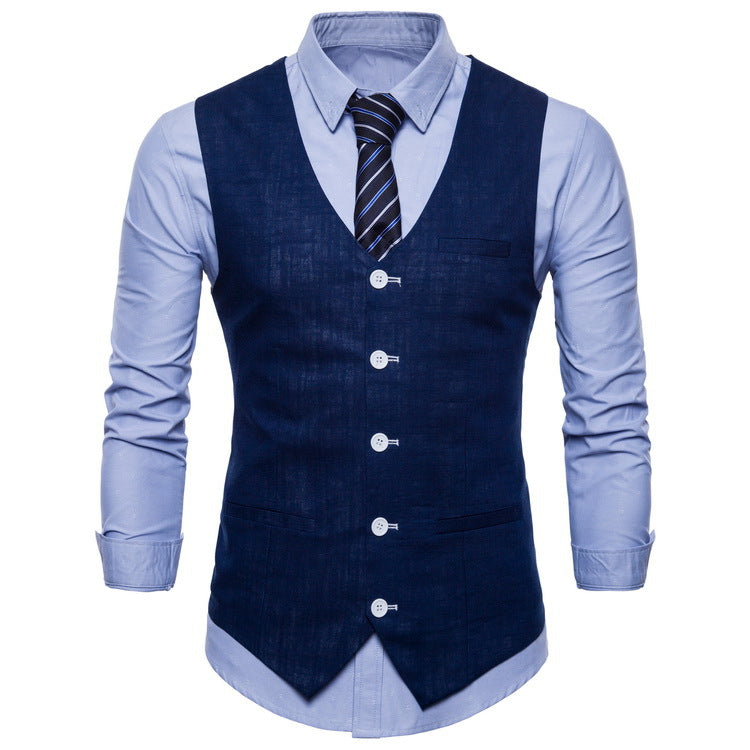 Herren elegante Anzugweste mit praktischen Taschen und detailliertem Design ModeGeist