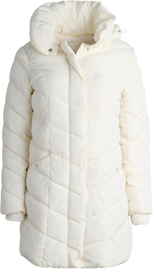 Damen Langer gesteppter Winterparka mit hochgeschlossenem Kragen ModeGeist