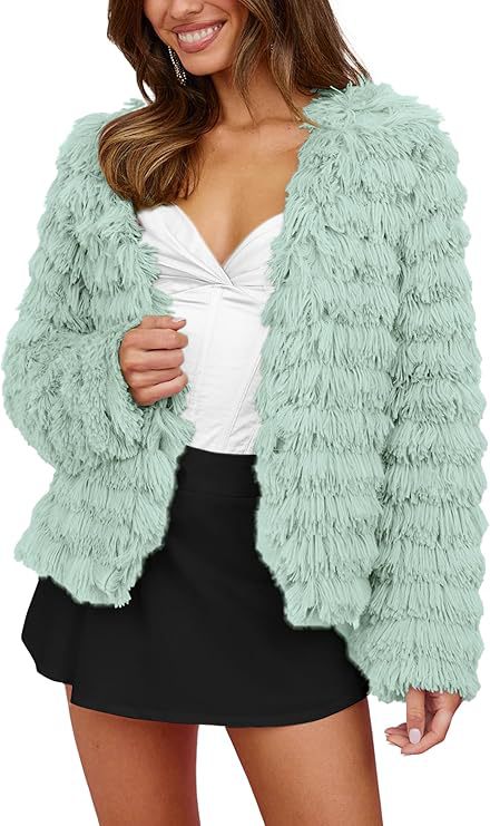 Damen leichte Strickjacke mit fransigem Design und lockerer Passform ModeGeist