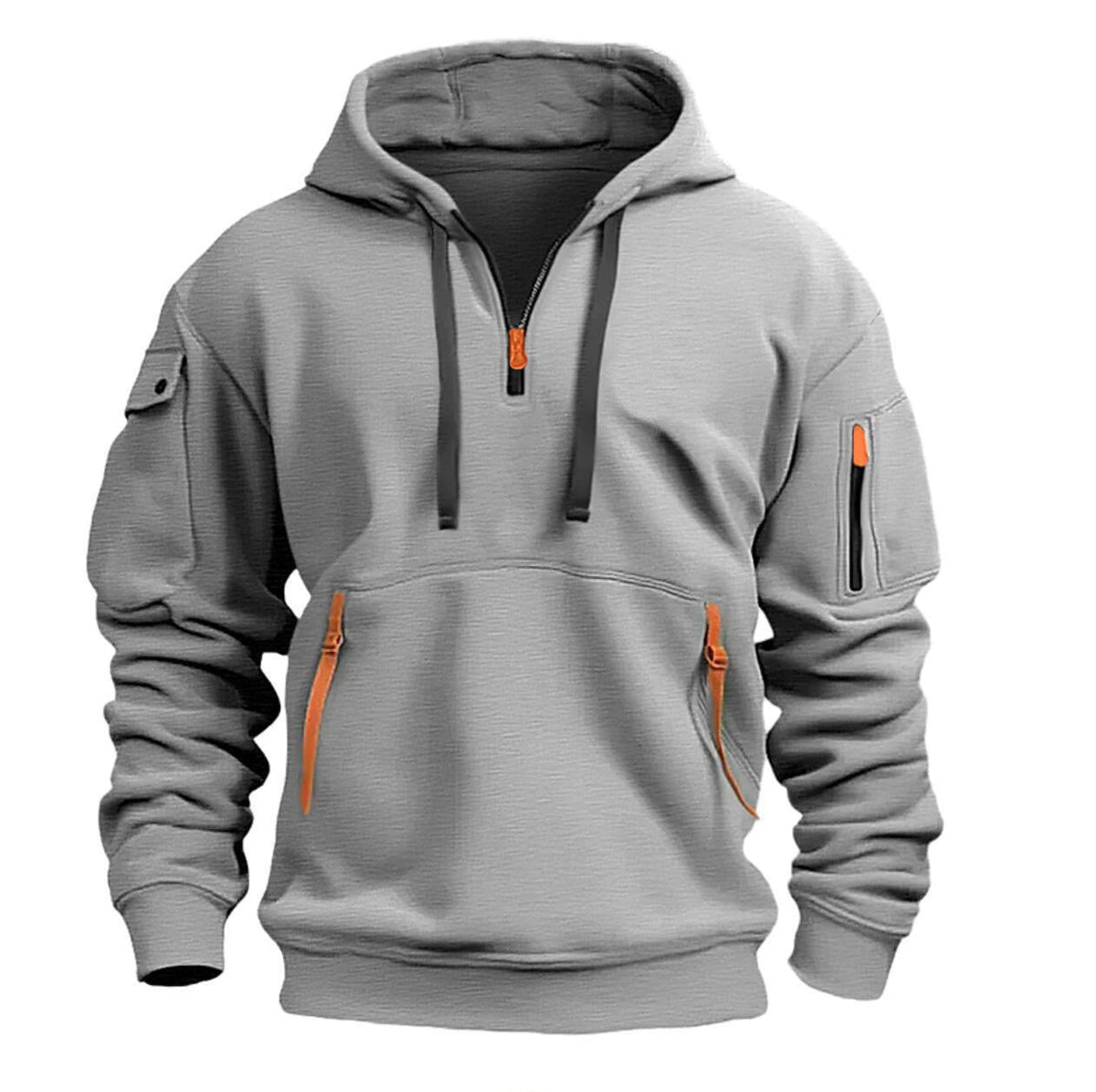 Herren funktionaler Kapuzenpullover mit modischen Reißverschlusstaschen ModeGeist