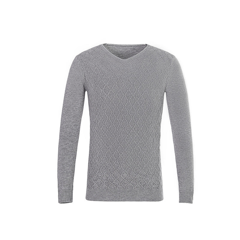 Herren V-Ausschnitt Pullover mit Strukturmuster ModeGeist