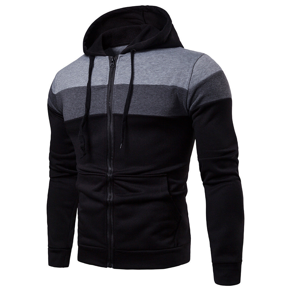 Herren sportliche Kapuzenjacke mit Farbblockdesign ModeGeist