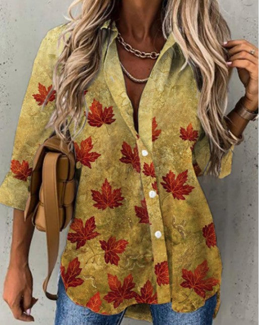 Elegante Bluse mit Blumenmuster und schickem Kragen von MODEGEIST