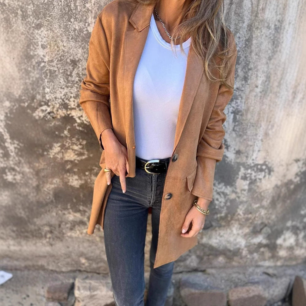 Damen modische und taillierte Longjacke ModeGeist