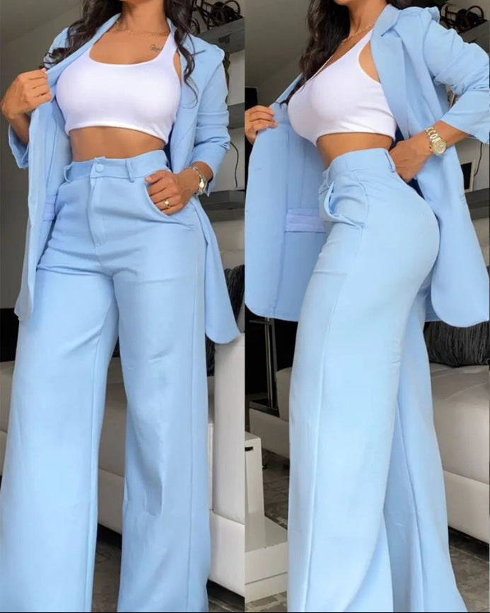 Damen elegantes und luftiges Blazer- und Hosen-Set ModeGeist