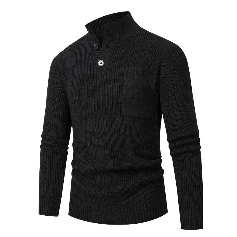 Herren Hochwertiger Pullover mit Modalmuster und Brusttasche ModeGeist