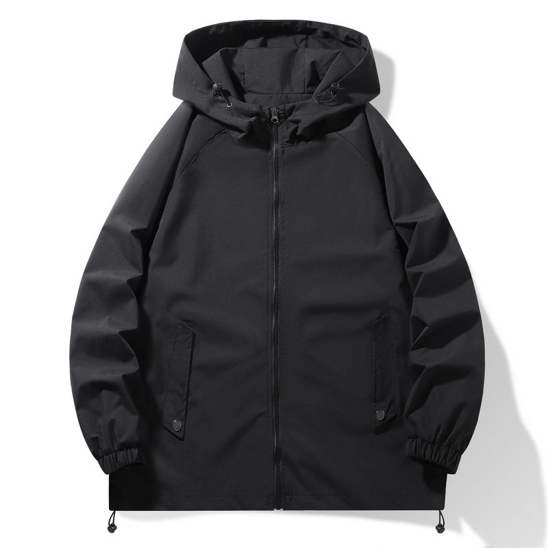 Herren Funktionsjacke mit verstellbarem Kapuzenkragen und elastischen Ärmelbündchen ModeGeist