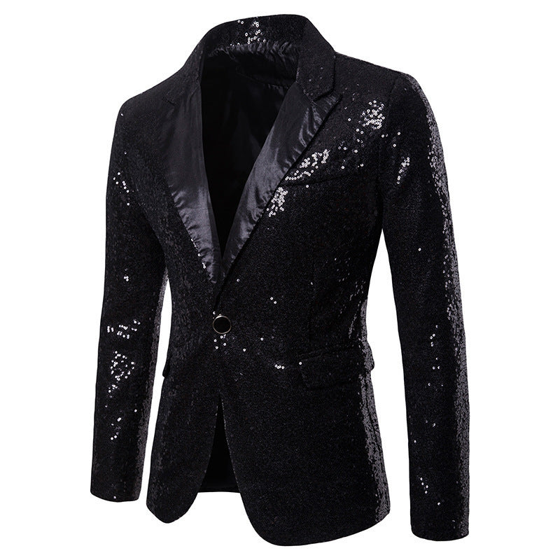 Herren Pailletten-Blazer mit modernem Schnitt und luxuriösem Glanz ModeGeist