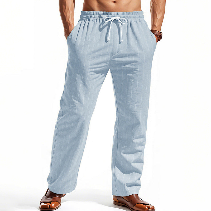 Herren lässige Freizeithose mit elastischem Bund und modernen Streifen ModeGeist