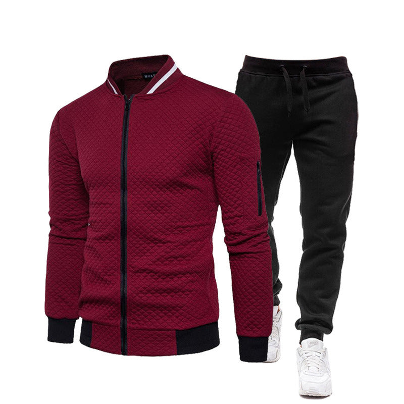 Herren modische Trainingsjacke mit Stehkragen und Sporthose ModeGeist