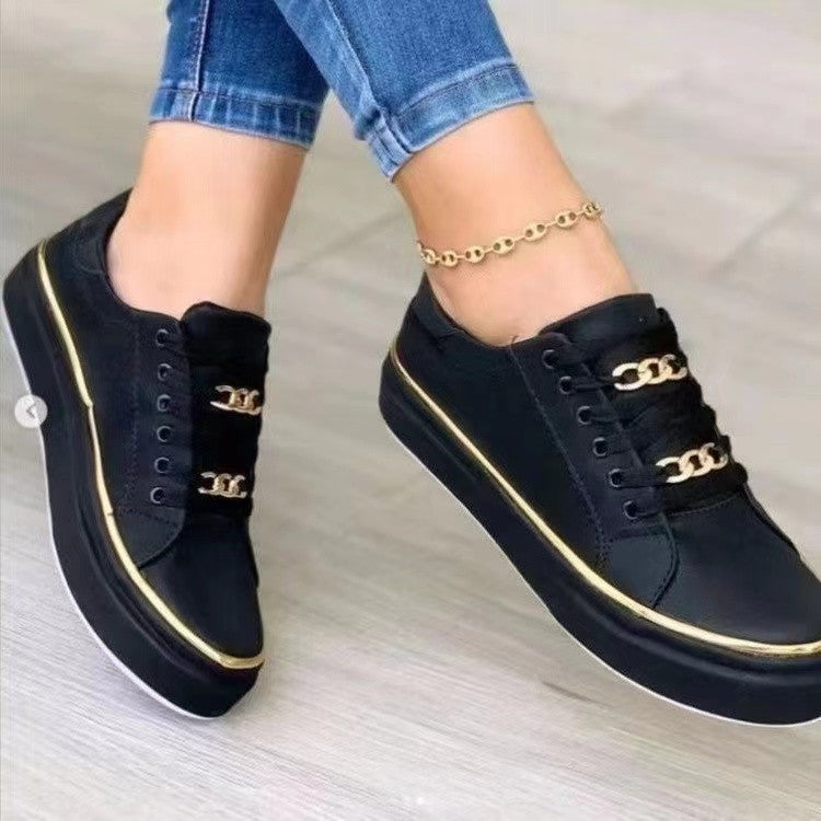 Komfortable Damen-Sneaker mit glänzender Kette - MODEGEIST