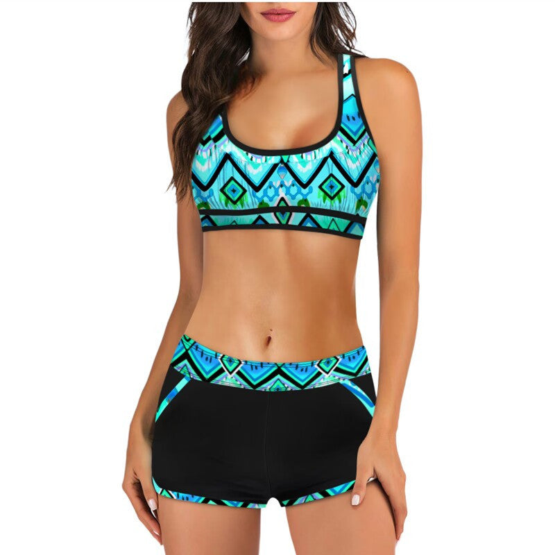 Sport-Bikini Set für Damen mit modischem Crop-Top und Shorts von MODEGEIST