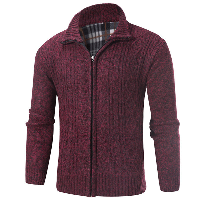 Herren modischer Strickpullover mit Stehkragen ModeGeist