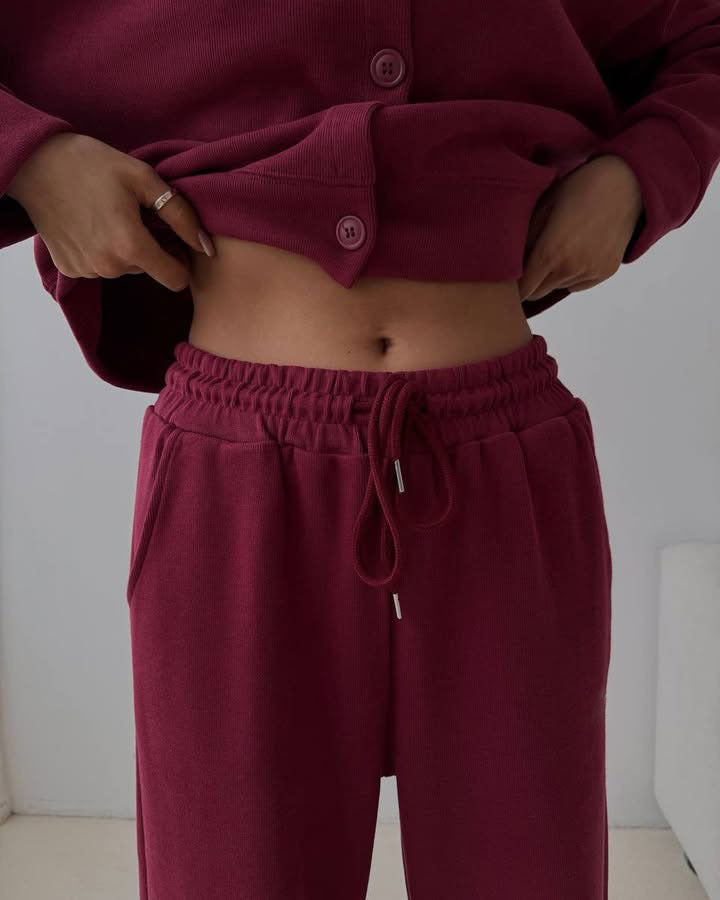 Damen lässiger Cardigan und Jogginghose Set ModeGeist