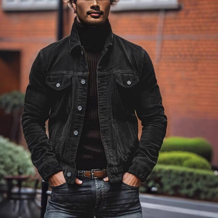 Herren modische Cordjacke mit authentischem Look ModeGeist