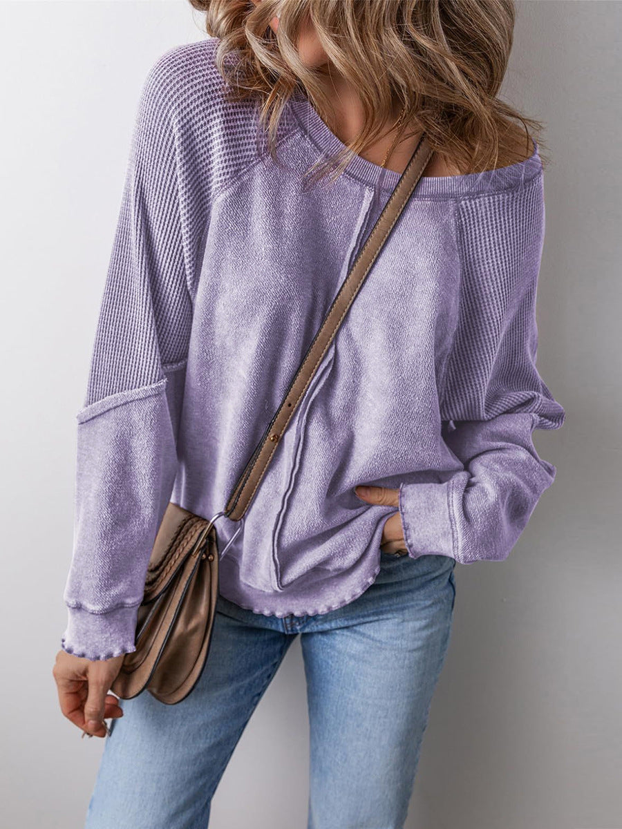 Damen Lässiges Langarmshirt mit strukturiertem Design ModeGeist