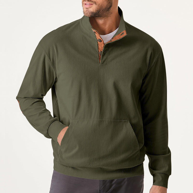 Herren hochfunktioneller Sweatpullover mit Stehkragen und praktischer Kängurutasche ModeGeist