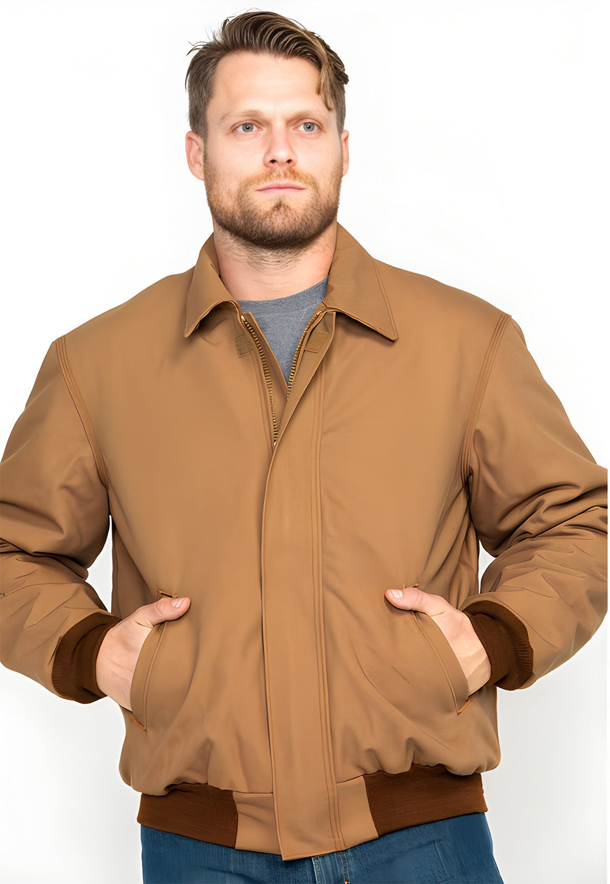 Herren lässige Übergangsjacke mit praktischem Stehkragen ModeGeist