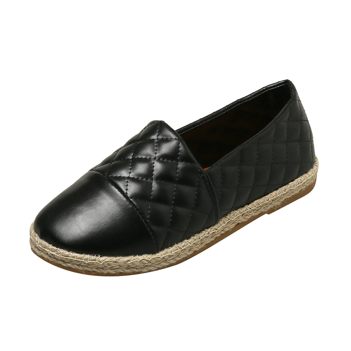 Bequeme Damen-Mokassins mit glänzendem Leder und stilvollem Jute-Sohlen, MODEGEIST