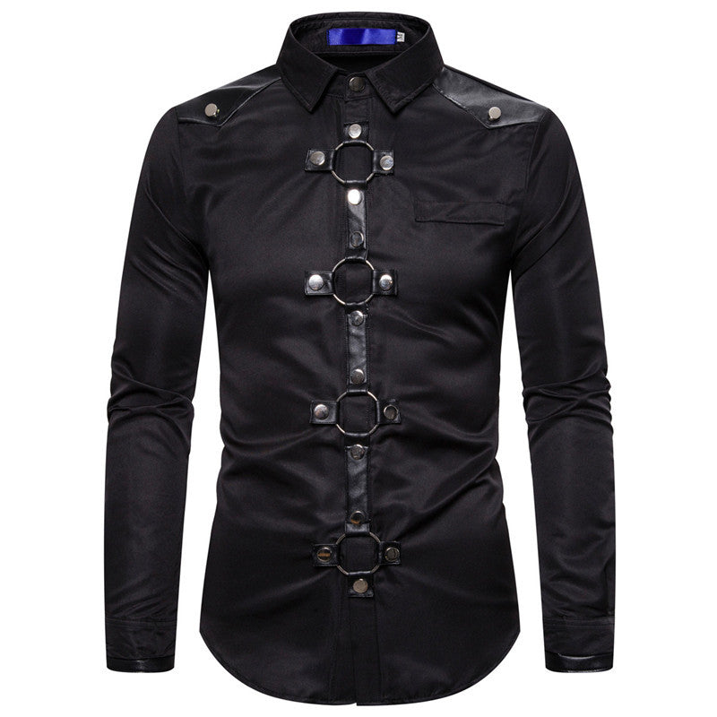 Herren Designerhemd mit eleganter Kunststoffgarnitur und kontrastierenden Belegen ModeGeist