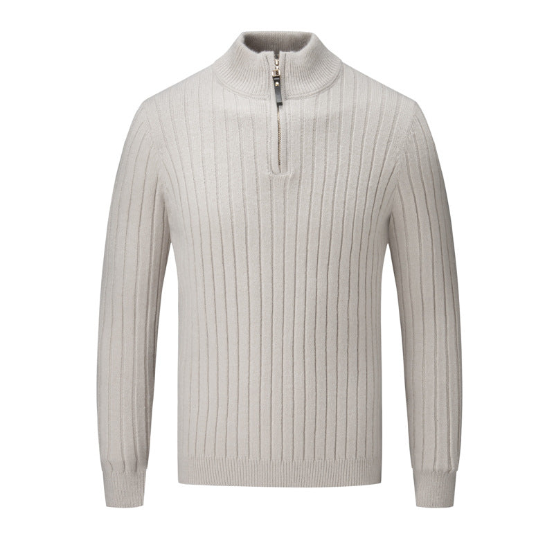 Herren Pullover mit modernem Stehkragen und ergänzendem Reißverschluss ModeGeist