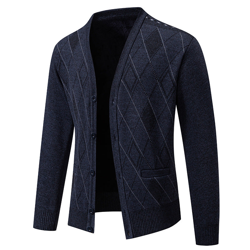 Herren Strickjacke mit eleganter Rautenstruktur ModeGeist