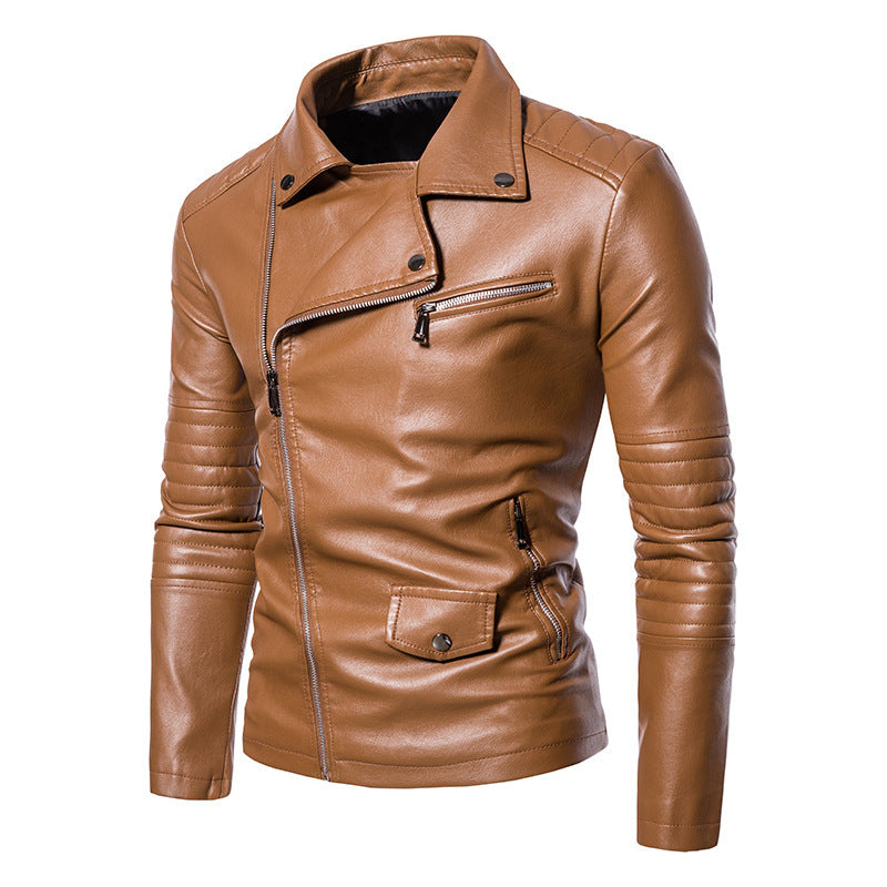 Herren stylische Bikerjacke mit asymmetrischem Reißverschluss und praktischen Taschen ModeGeist