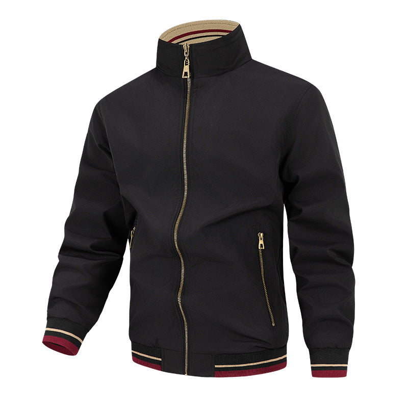 Herren modische Übergangsjacke mit hohem Kragen und praktischen Taschen ModeGeist