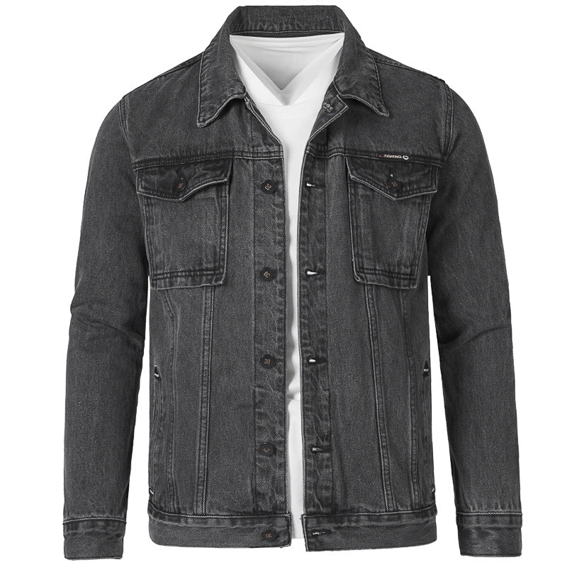 Herren Jeansjacke im modernen Slim-Fit Design mit praktischen Taschen und robusten Nieten ModeGeist