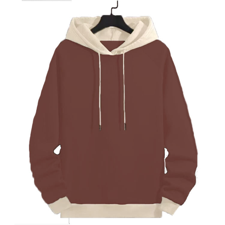 Herren legerer Kapuzenpullover mit kontrastierenden Ärmeln ModeGeist