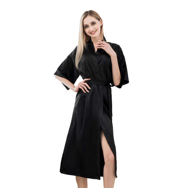 Damen luxuriöser Satin-Bademantel ModeGeist
