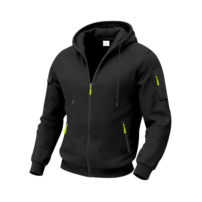 Herren funktionale Kapuzenjacke mit technischen Taschen ModeGeist