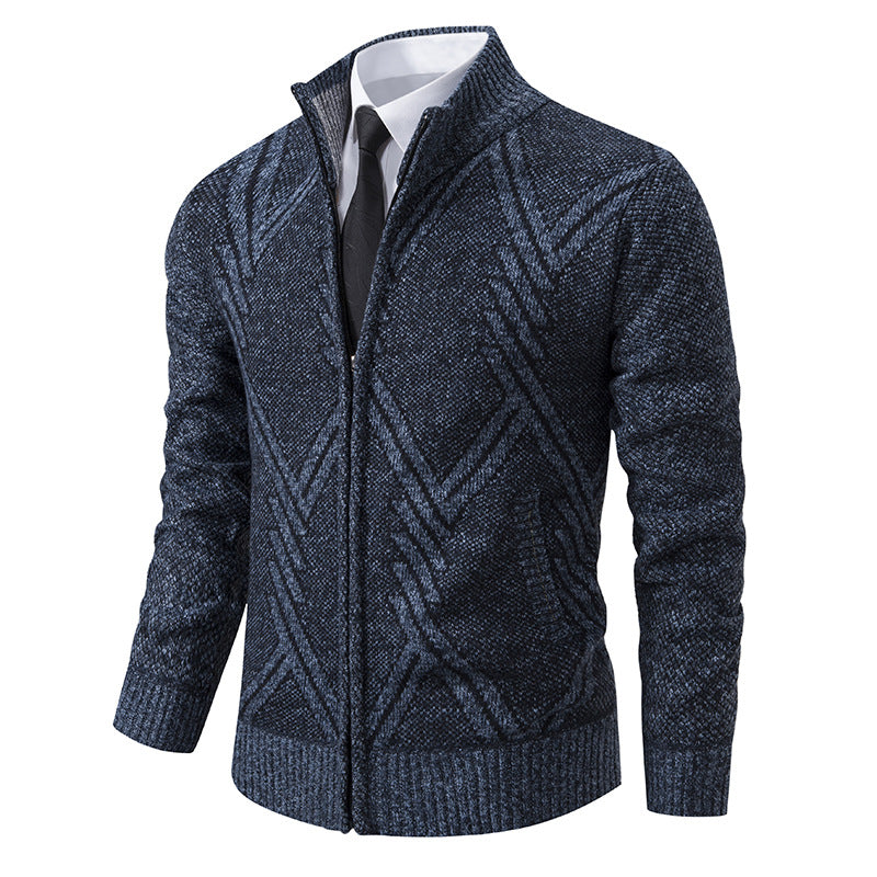Herren Strickjacke mit modernen geometrischen Mustern ModeGeist