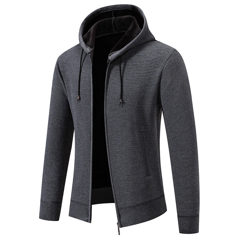 Herren Kapuzenjacke mit modernem Strukturdesign und isolierender Futterlage ModeGeist