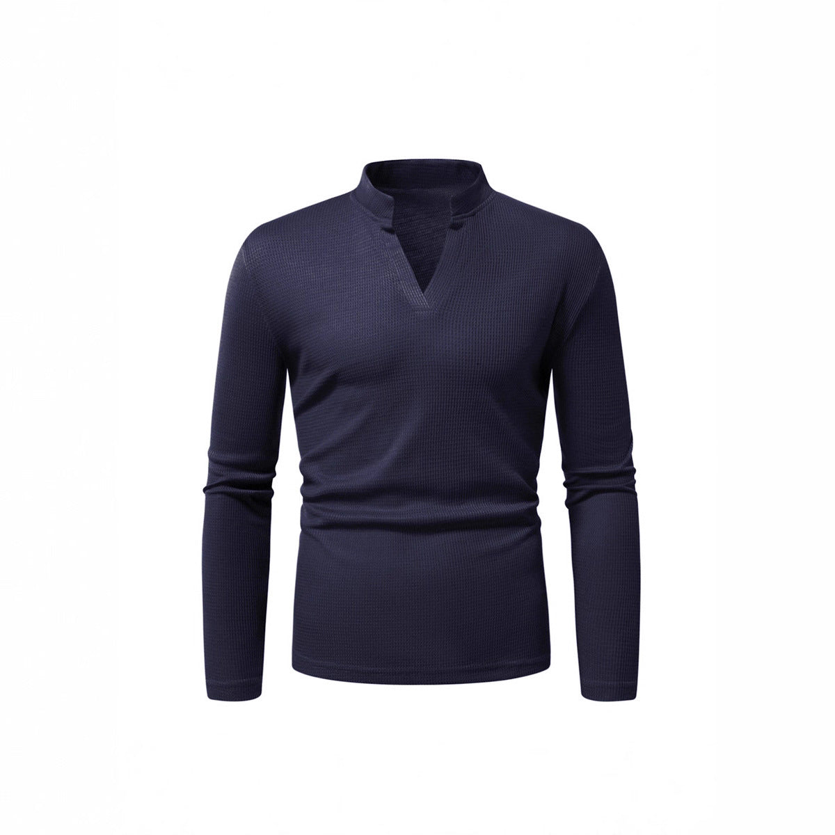 Herren Langarmshirt mit modernem Stehkragen und strukturierter Oberfläche ModeGeist