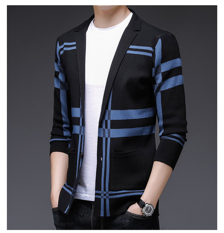 Herren modische Strickjacke mit elegantem Karomuster ModeGeist
