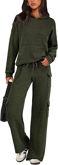 Damen Bequemes Lounge-Set mit Kapuze und weiten Hosen ModeGeist