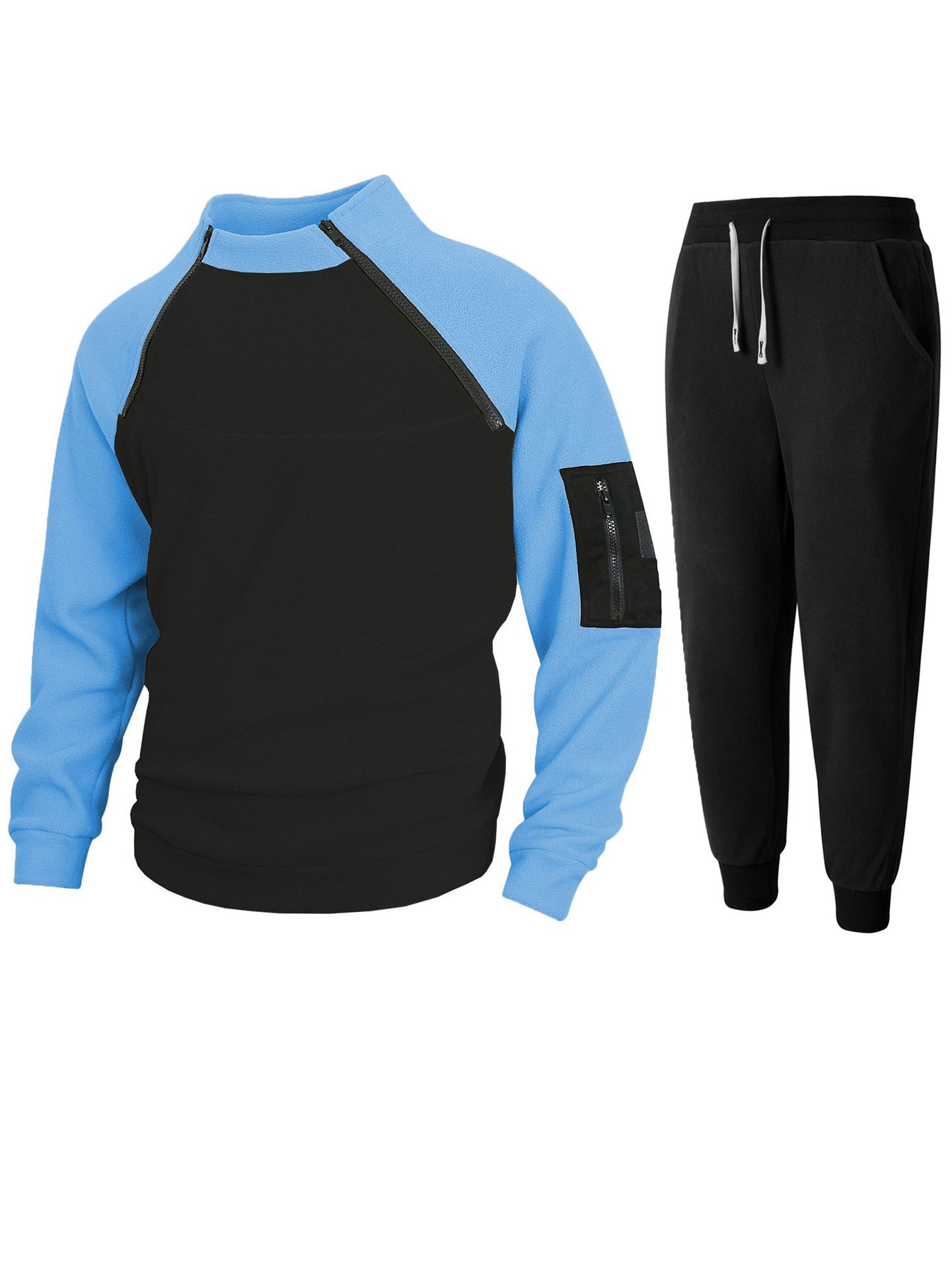 Herren Sportliches Oberteil mit funktionalem Reißverschluss und komfortabler Jogginghose ModeGeist