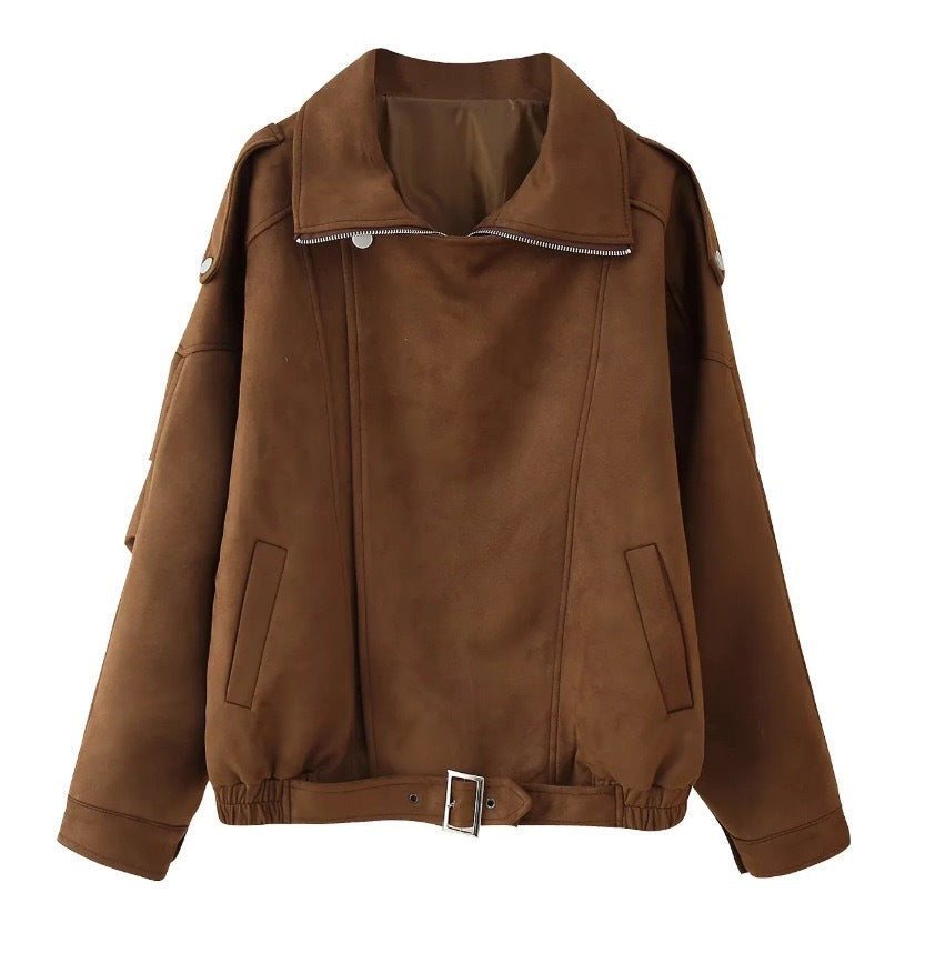 Damen Übergroße jacke mit breitem Kragen ModeGeist