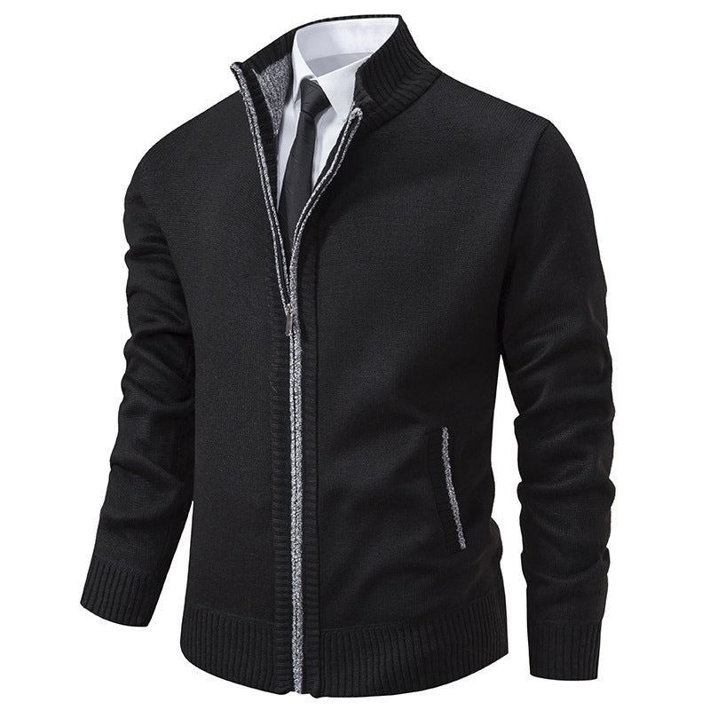 Herren sportliche Strickjacke mit Stehkragen und Reißverschluss ModeGeist