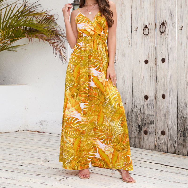 Elegantes Damen-Maxikleid mit Wickelausschnitt und figurbetonter Passform von MODEGEIST