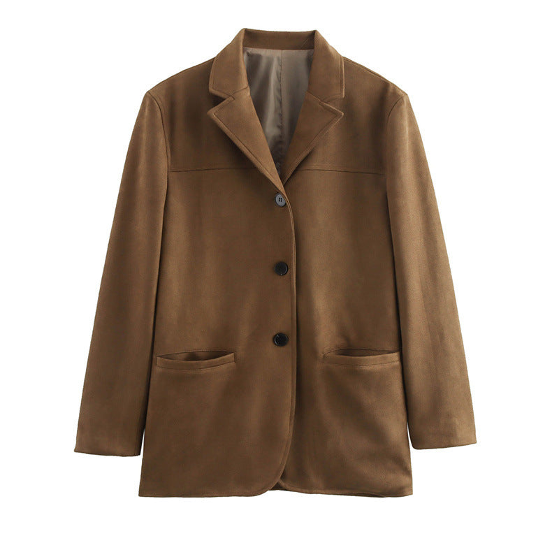 Damen Elegante Suedeblazerjacke ModeGeist