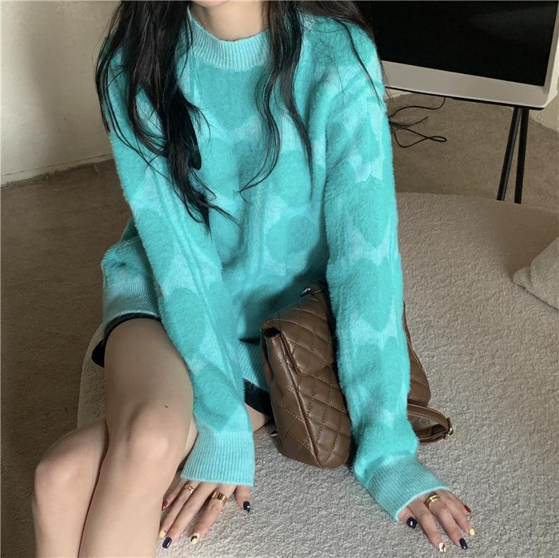 Damen kuscheliger Pullover mit abwechslungsreichem Muster und lässigem Schnitt ModeGeist