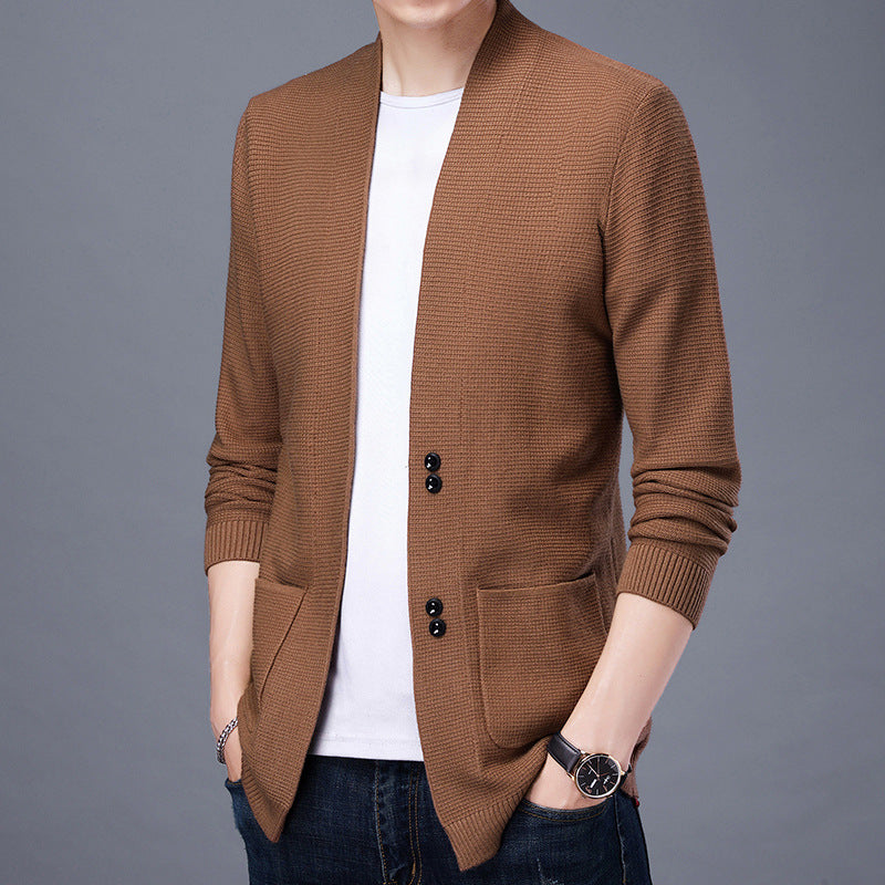 Herren Strickjacke mit lässigem Schalkragen und aufgesetzten Taschen ModeGeist